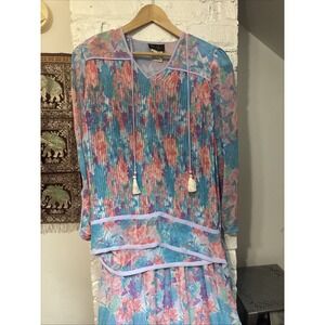 Diane Fríes Vintage Womens Maxi Dress. Two Piece With Skirt And Blouse. M/L‎